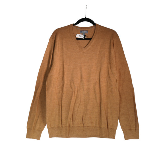 Bonobos Sweater Mens XL Brown 100% Merino Wool Holiday Ski V Neck Pullover Knit - Picture 1 of 7